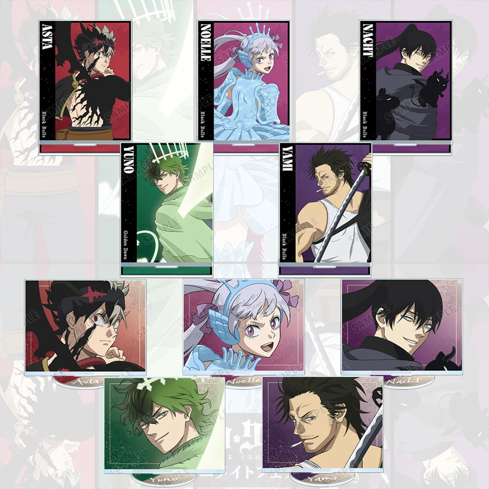 Black Clover Anime Fighting Back Acrylic Stand Asta Yuno Yami Figure Desk Decor Merchandise Bag Charm Key Pendant Keychain