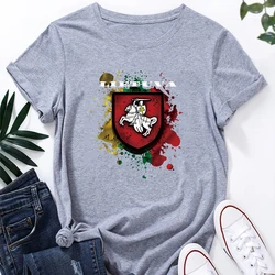 Lithuania Gift National Attributes Flag Print Fun Short Sleeve Casual T Shirt Fashion Women's Pattern T-Shirt Femminile Tee Tops