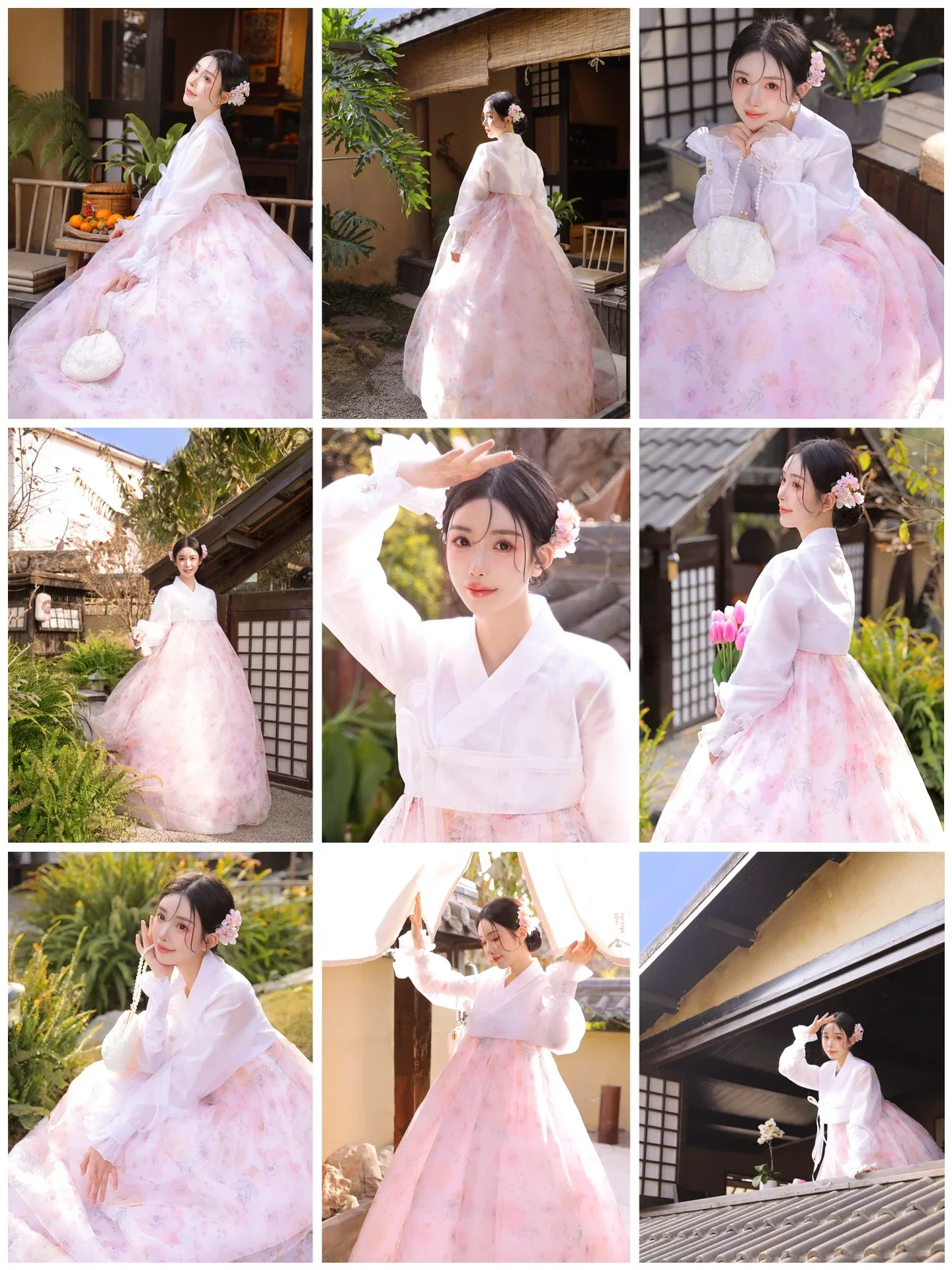 

Лето 2023, корейская одежда, новое розовое марлевое платье ханбок с принтом, свадебное платье, косплей, праздник, женский традиционный ханбок