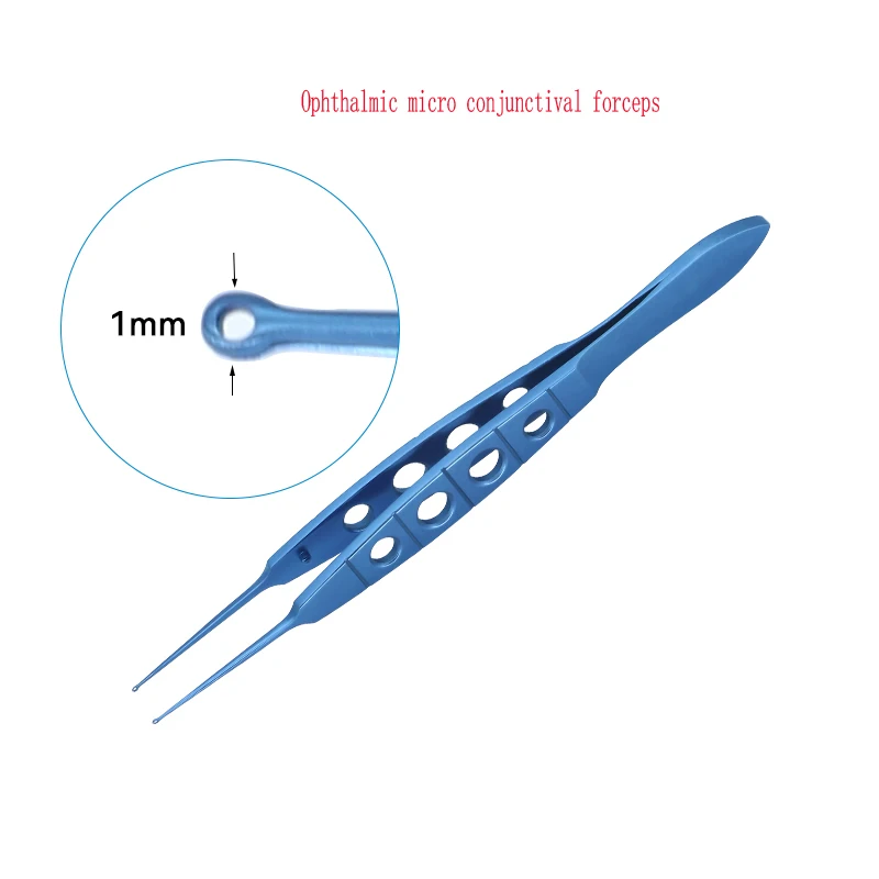 Ophthalmologische Mikro-Konjunctival-Zange, Titanlegierung, gerader Kopf, chirurgisches Instrument, ophthalmologisches Werkzeug