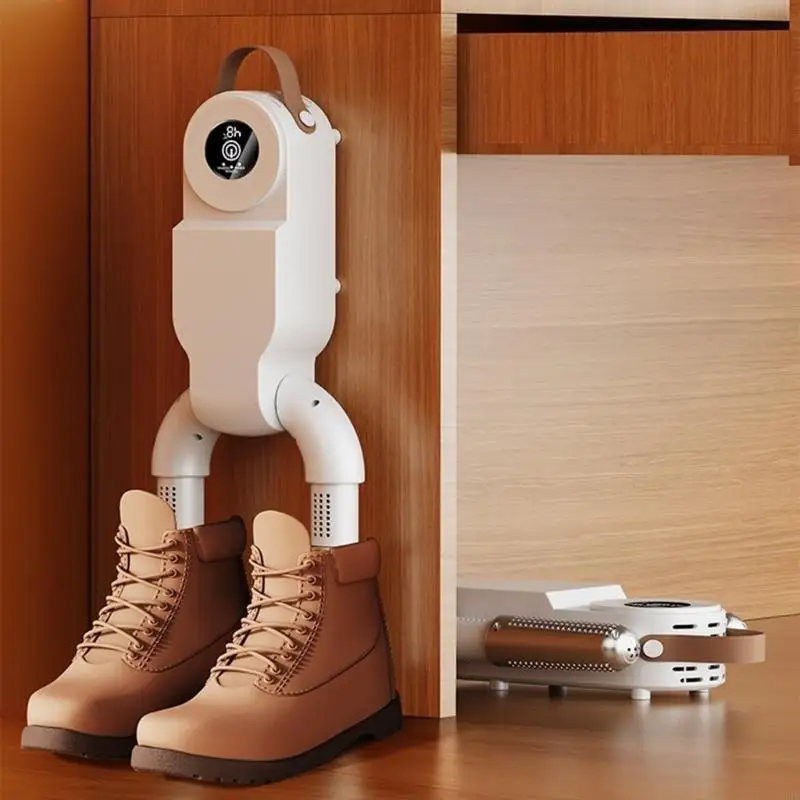   Space Saving Shoe Warmer Ceramic Heating System Auto Timer Function Even Heat Circulation for Wet Shoes Drying Solution
