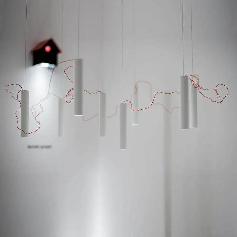 Italian Artistic Aluminum LED Chandelier Designer Model Modern Minimalist Personalized Restaurant Bar Counter