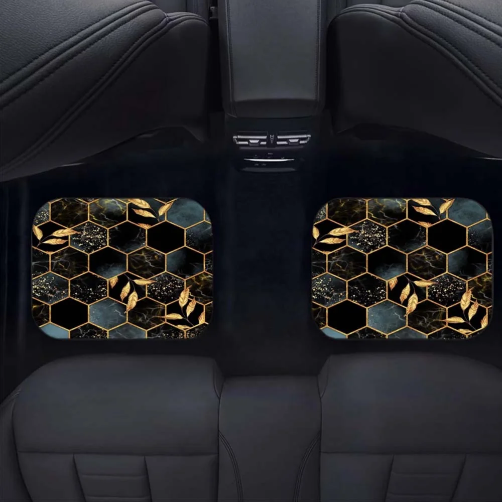 4pcs Classic Marble Car Front And Rear Seat Mats Digital Printed Mats For Car Interior Suitable For All Car Models Accessories P