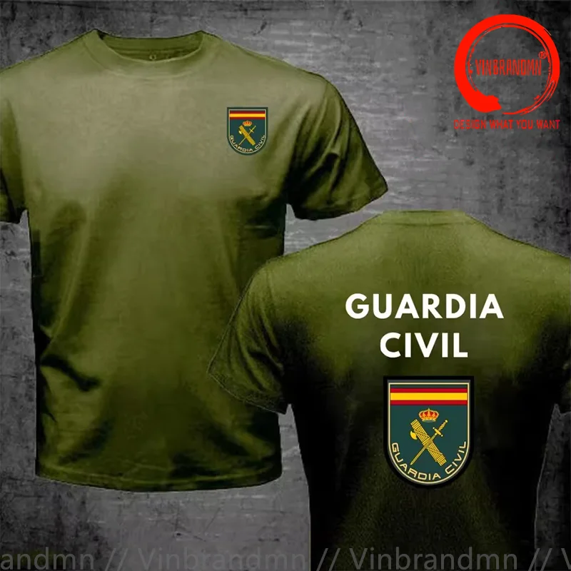 España Emblem Spain Guardia Civil T Shirt Men Fashion Trendy Casual Clothing Stylish Tops Tee Shirt Leisure Tshirt Men's T-Shirt