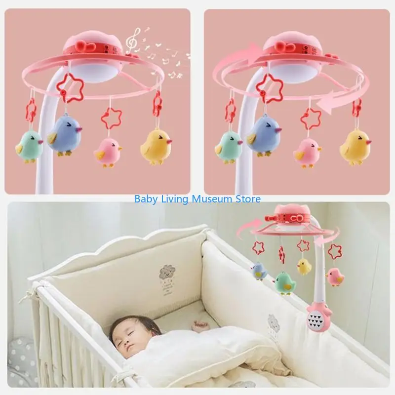 P31C Niemowlę Rattle muzyczne z obrotowym haczykiem Baby Rotary Mobile Crib Hanging Toy