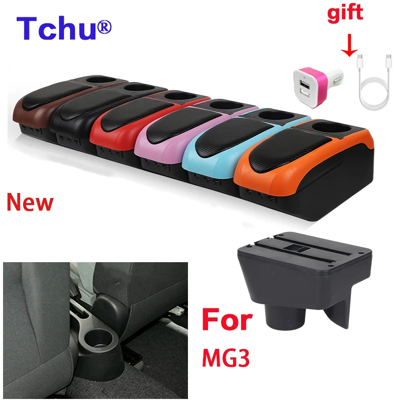 

For MG3 armrest box For mg 3 Armrest 2010-2016 Armrest Storage box with usb cup Ashtray Car Accessories