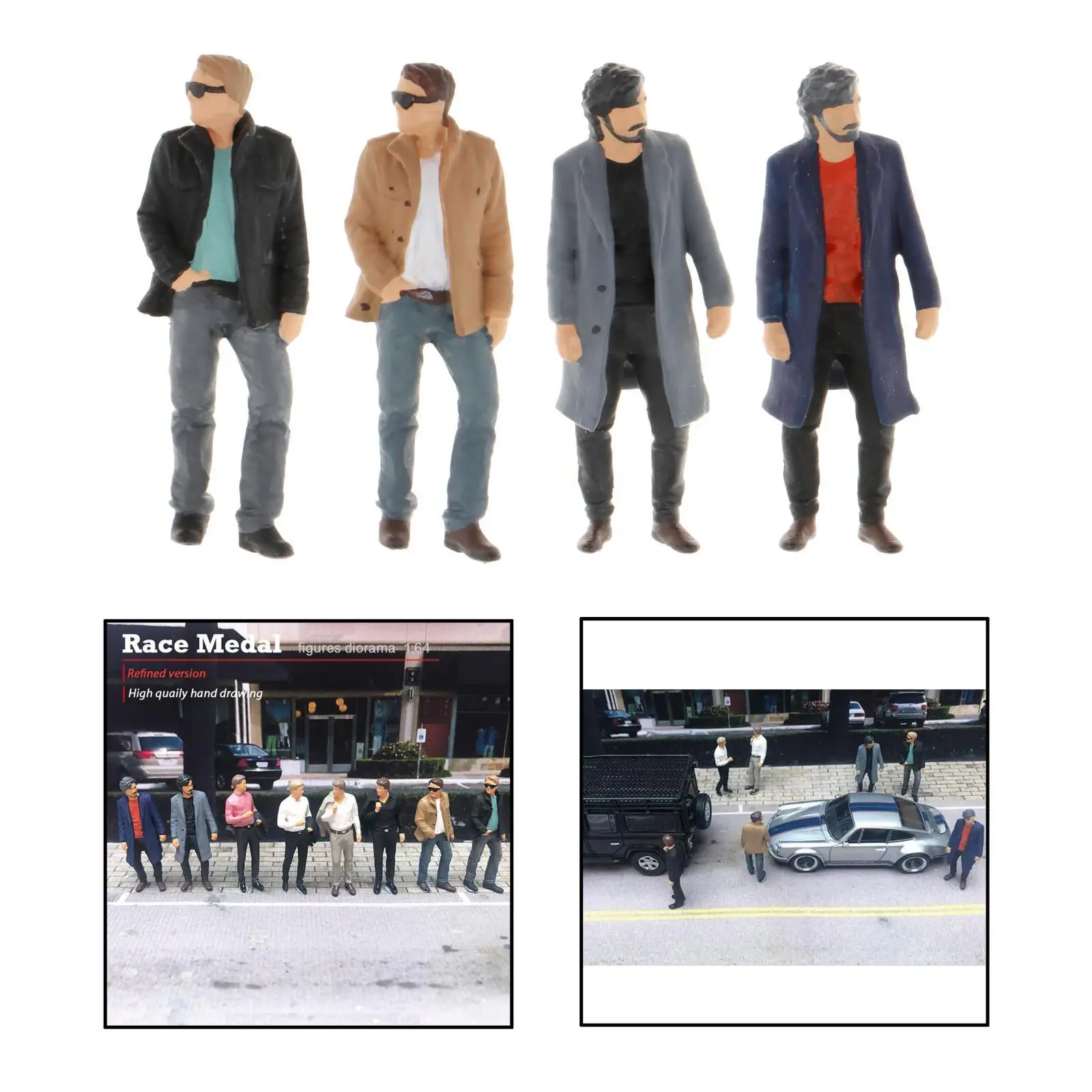 

Mini 1:64 Scale Diorama Figure Jacket Street Train Scenery Accs Supplies, Look Durable, Make the Scene