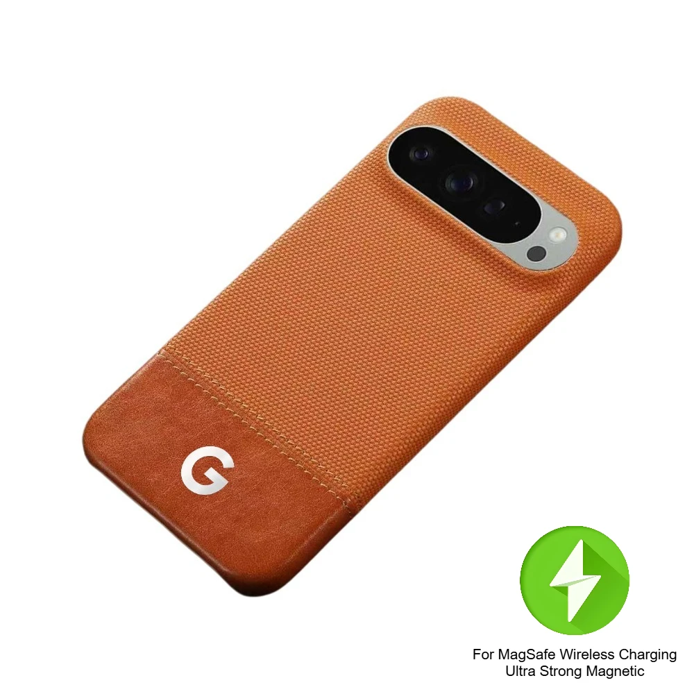 Premium PU-Leder Handyhülle mit Textur-Design für Google Pixel 11 10 9 Pro XL 10A 8A, kompatibel mit MagSafe Magnetverschluss