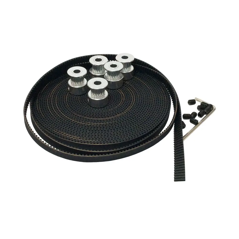 

3D Printer 5M 2GT-6 Open Ended Timing Belt Width 6mm Pitch 2mm & 5pcs GT2 Timing Belt Pulley 16 Teeth Bore 5mm