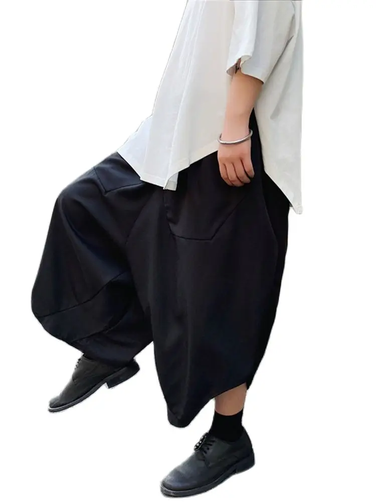 Darkness Yamamoto Style Men'S Big Crotch Harem Pants Hair Stylist Culottes Trendy Men'S Youth Bloomers Eight-Point Pants