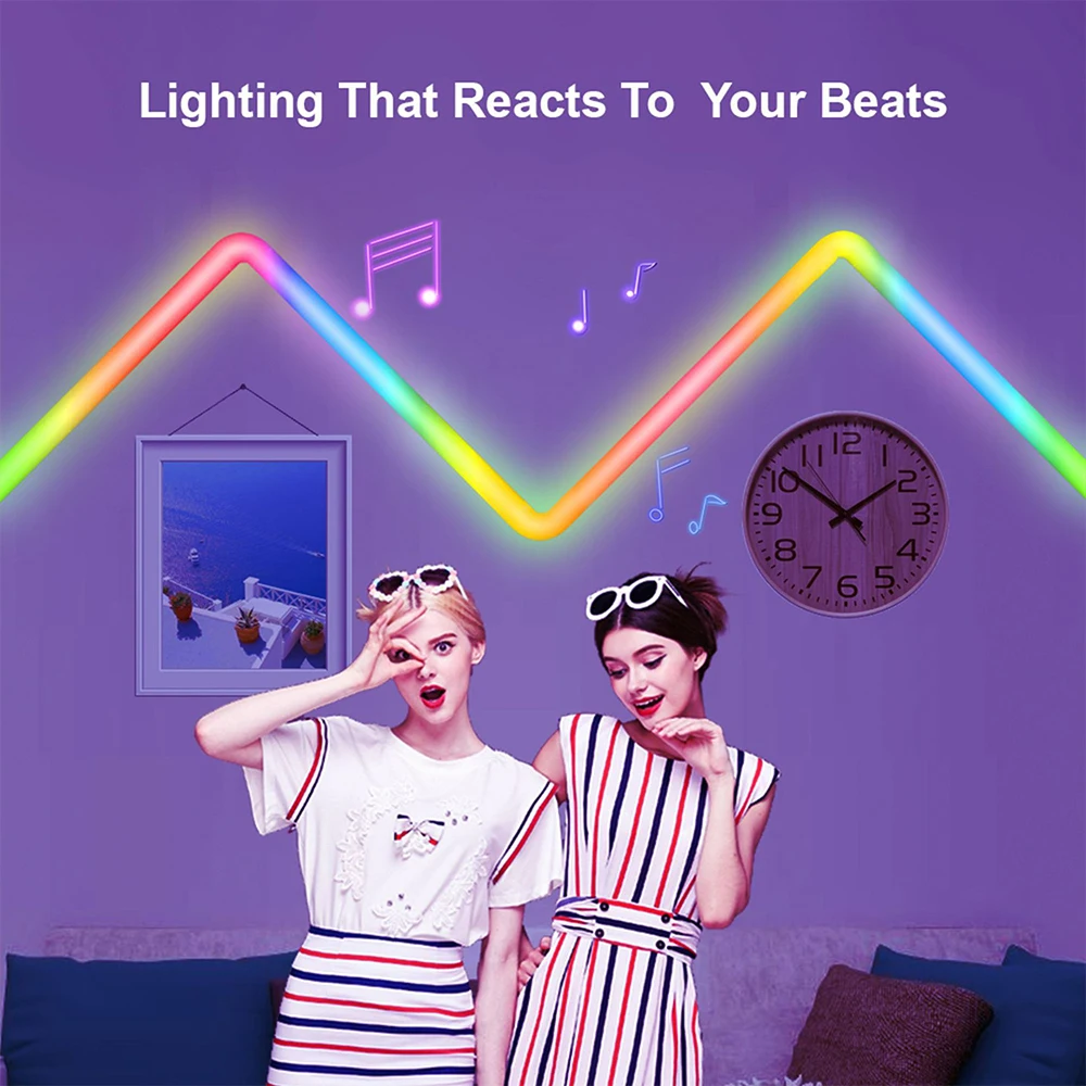 DC12V Creative BT/TUYA WiFi Splicable Remote Control Bedside Indoor Smart RGB Graffiti Net Red Atmospheric Wall Lamp