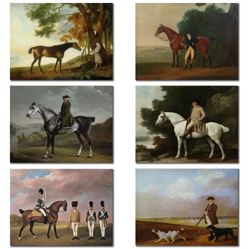 

Classic Horse Painting Riding at Colwick Hall Hand Painted George Stubbs Canvas Artwork Modern Pub Club Home Decor High Qaulity