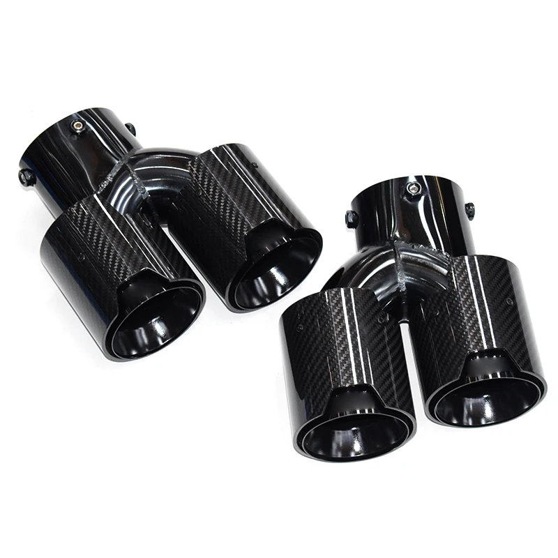 For BMW 2020 2021 2022 2023 G23 M440i G20 G21 M340i G42 M240i Exhaust Pipe Upgrade Carbon Fiber Black Muffler Tip Nozzle