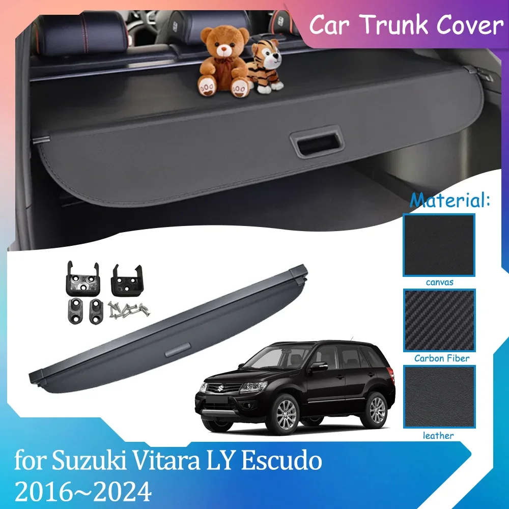 Car Trunk Covers for Suzuki Vitara LY Escudo 2016~2024 2017 Luggage Retractable Waterproof Curtain Shelter Cargo Pad Accessories