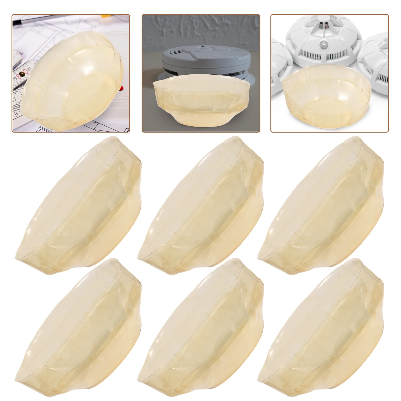 

6pcs Smoke Cover Plates Plastic Dust Covers For Kitchen Smokeproof Alarm Covers Fire Sensor Dustproof
