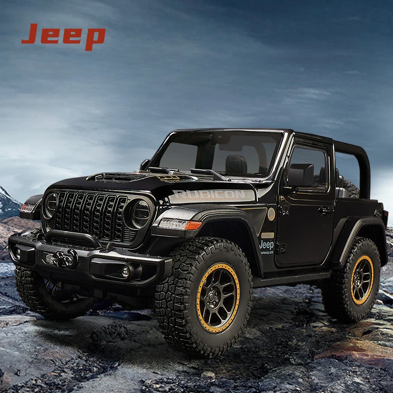 Simulation 1/18 Scale 20th Anniversary Convertible Jeep Rubicon SUV Car Model Diecast Toy Vehicle Boy Toy Collection Miniature