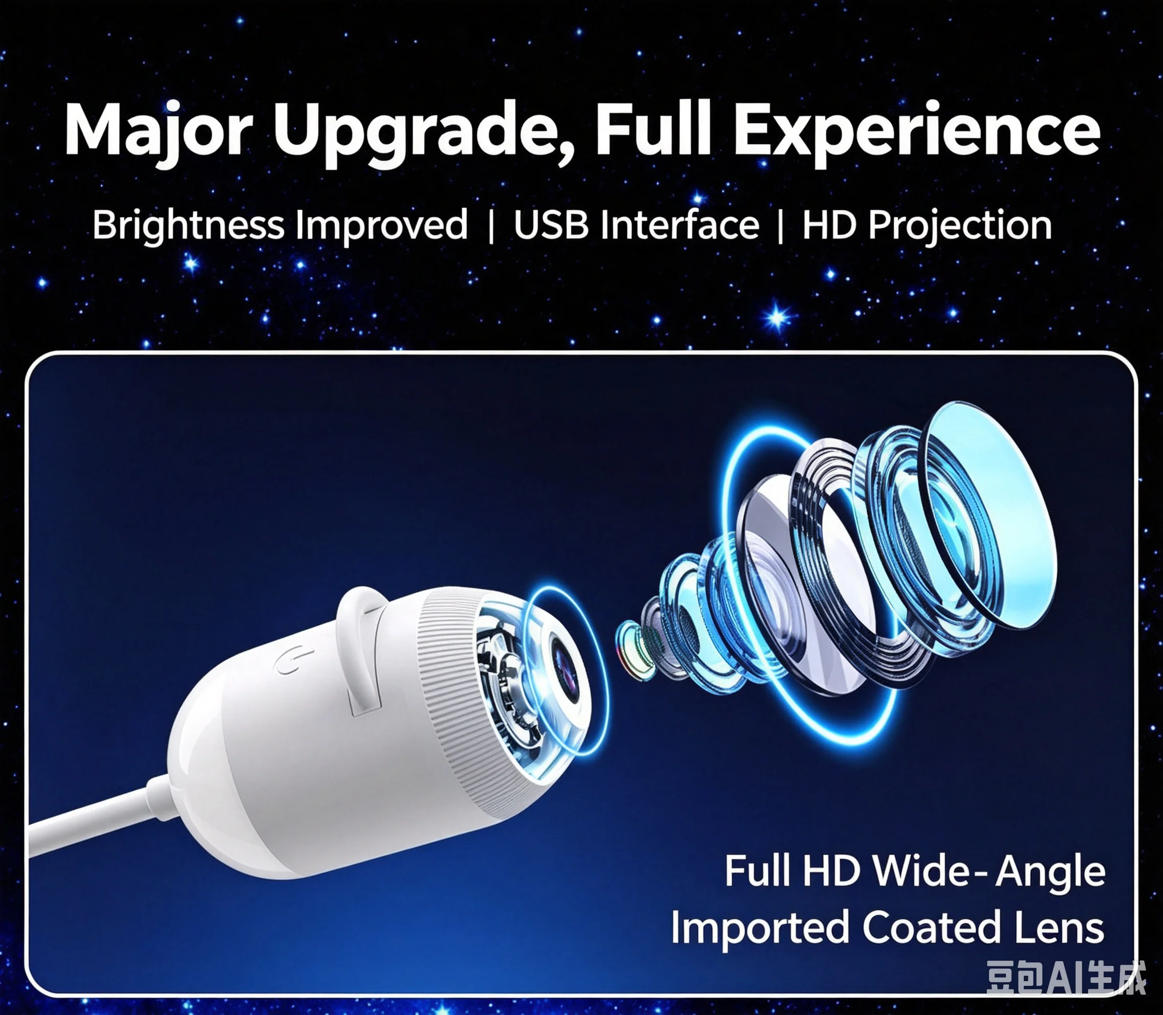 Usb Galaxy Star Projector Night Light, Dreamy Nebula Ambient Lamp For Car Interior Home Bedroom, Soothing Romantic Decor Create