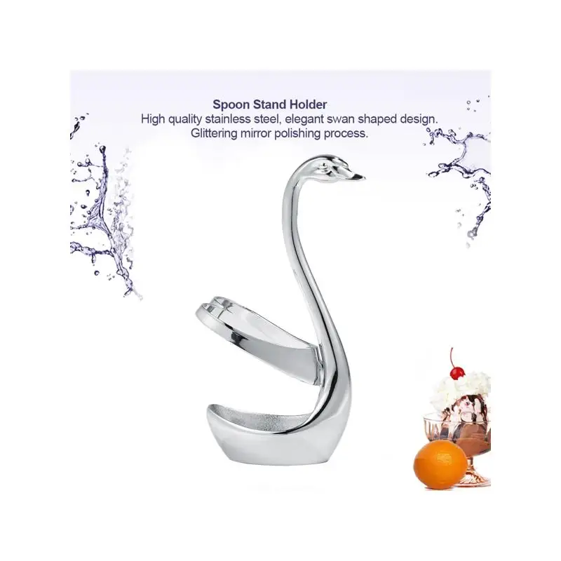 

Набор кухонной кофейной посуды из нержавеющей стали в форме лебедя, подставка для вилки, ложки, держатель в форме сердца, дизайн