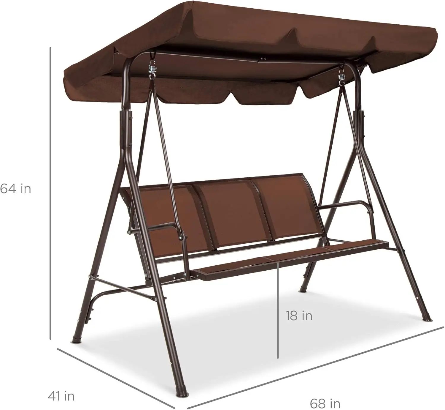 Keuze Producten 2-zits Buiten Verstelbare Luifel Schommel Zweefvliegtuig, Patio Loveseat Bank Voor Dek, Veranda W/Armleuningen, Textilene