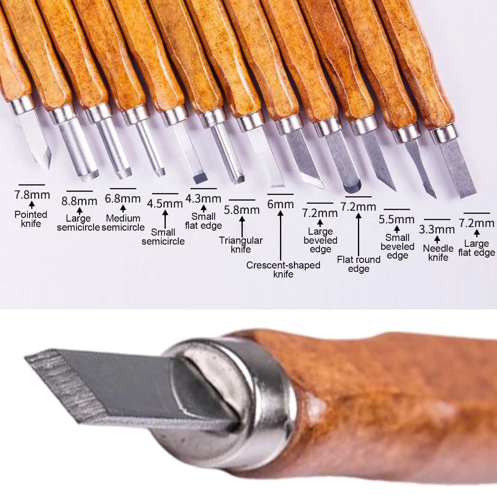 12pcs Professional Wood Carving Chisel Knife Set Suitable For DIY Carving Carpenter Experts And Beginners