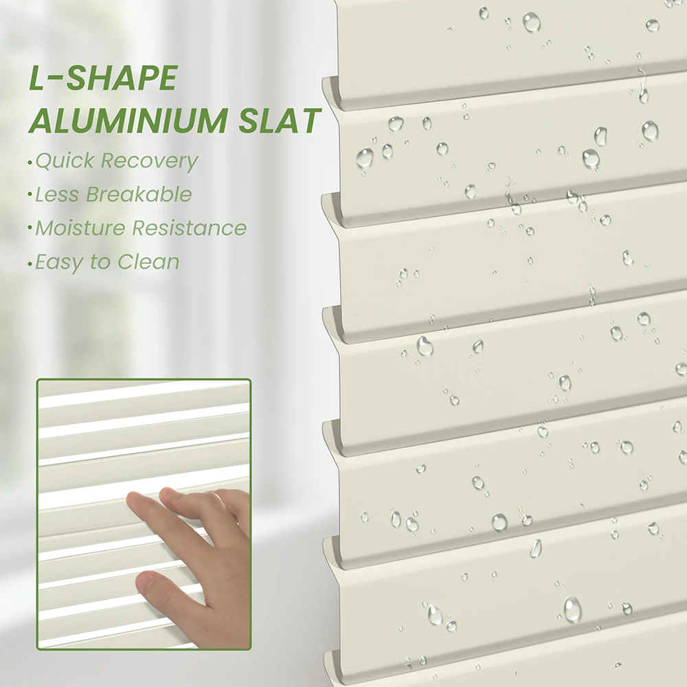 Pocageum L-Shape Aluminum Venetian Blinds Custom Size Multi-Color Waterproof Easy Clean Window Shades Bedroom Home Window Blinds