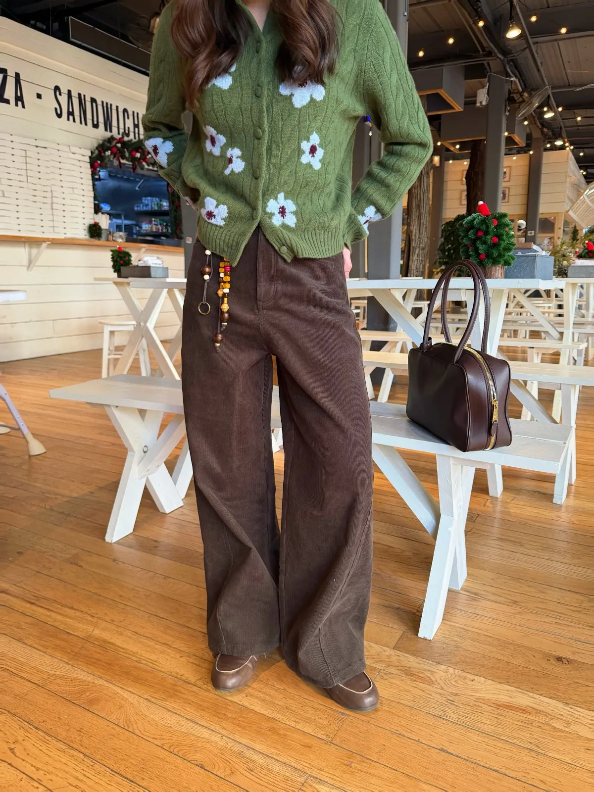 

Женские вельветовые брюки Acrab осенне-зимние, винтажные, широкие, темно-коричневые, с высокой талией, прямые, повседневные, длинные