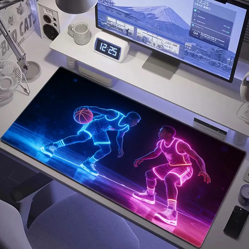 

HYBXAXC Fluorescent Basketball Player Cool Mouse Pad, Glowing Style Desk Mat, Oversized Gaming Mousepad for Gamer