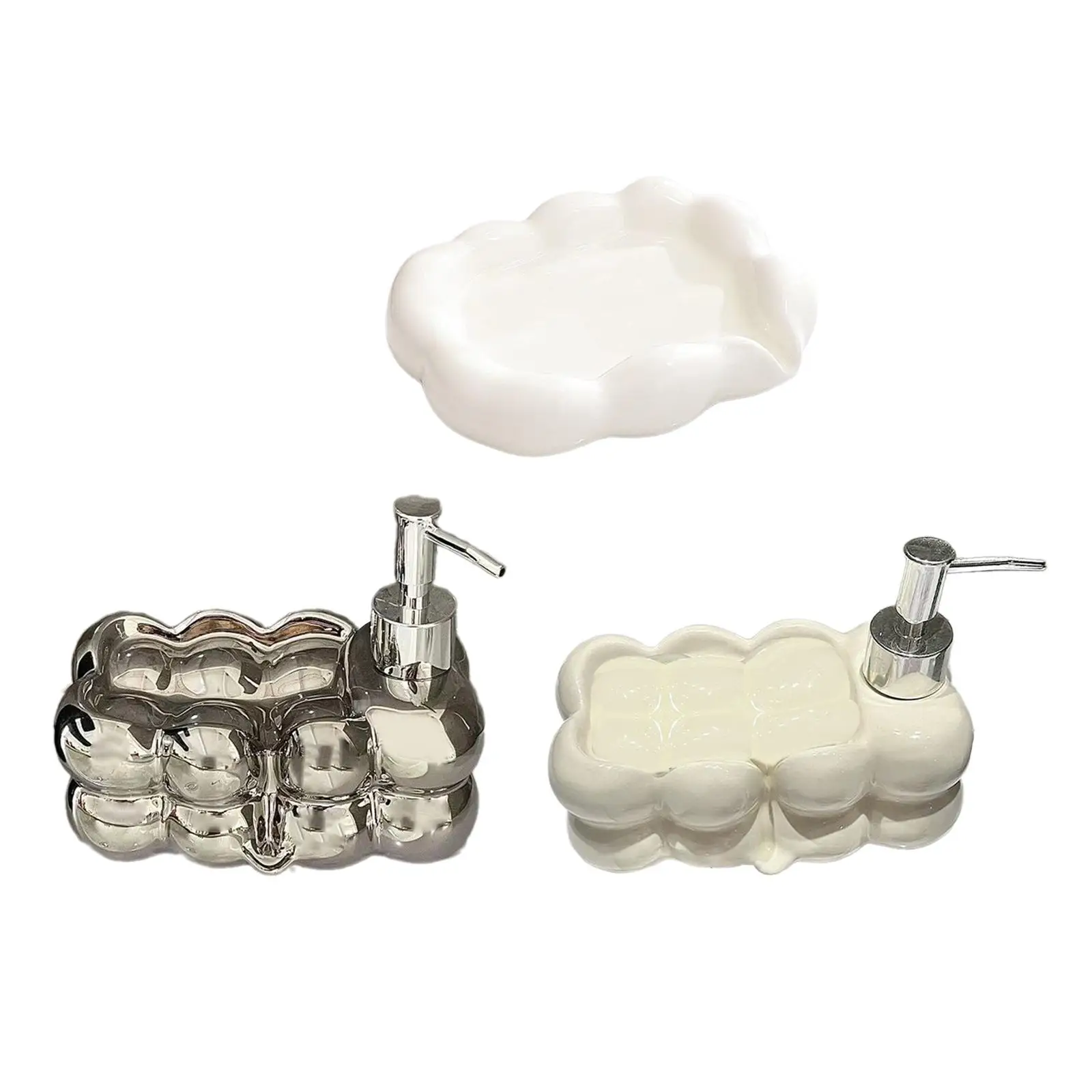 Soap Dish Lotion Bottle Multifunctional Liquid Pump Bottle Soap Box with Drain for Home Countertop Bathroom Kitchen Accessories