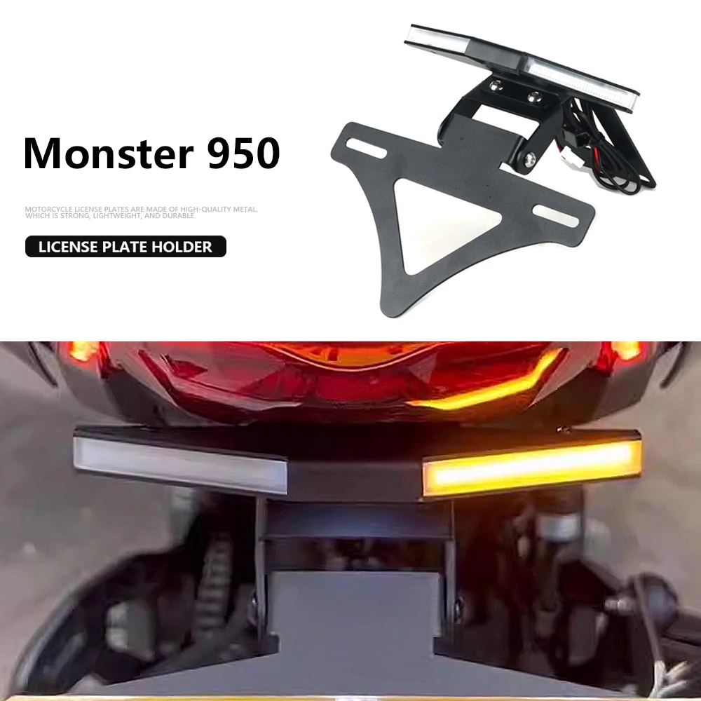 

Monster 950 License Plate Holder Fender Eliminator For DUCATI Monster950 2021 2022 2023 Motorcycle Tail Tidy LED Light
