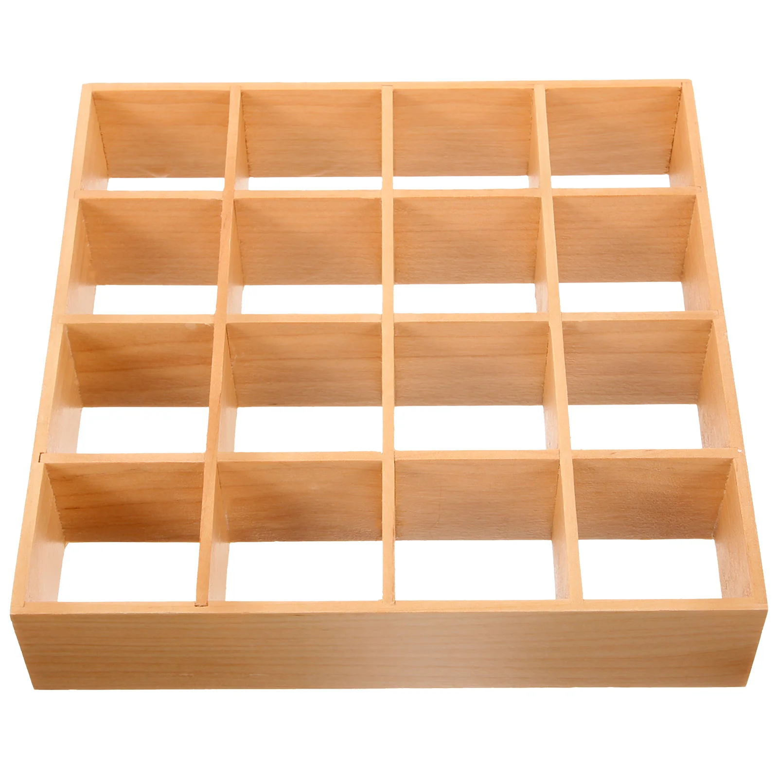 Storage Shelving 16 Grid Rack Miniature House Decor Wooden Furniture Model Child
