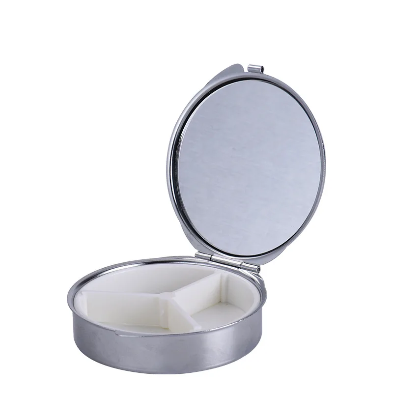 Free Shipping 20 Pcs/Lot Sublimation Blanks Pill Box Jewelry Box Stainless Steel Round Packaging Box DIY Small Item Box