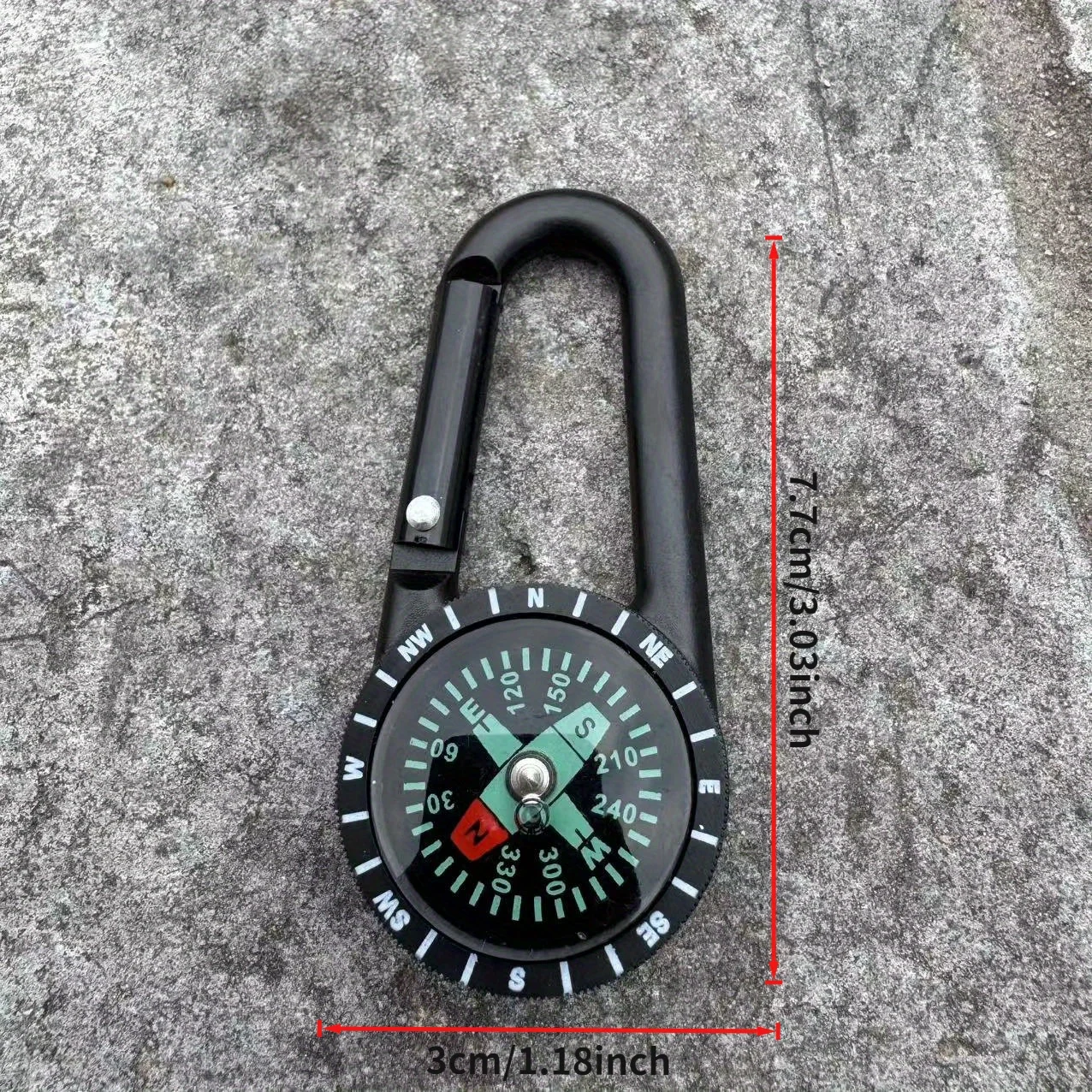 Outdoor portable mini compass with snap fastener - featuring GPS functionality