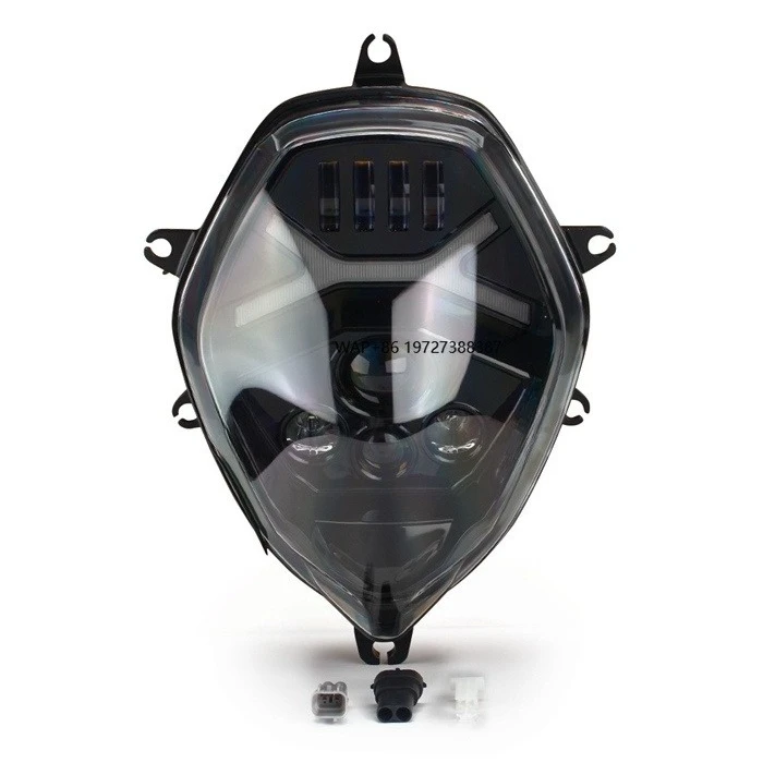 

Motorcycle Black E9 LED 12V Headlight Assembly Hi/Lo Beam Front Daytime Running Head Lamp for V-Strom DL1000 DL650
