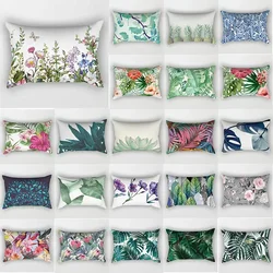 Tropical Flower Plant Bed Pillowcase Travel Bedroom Rectangular Small