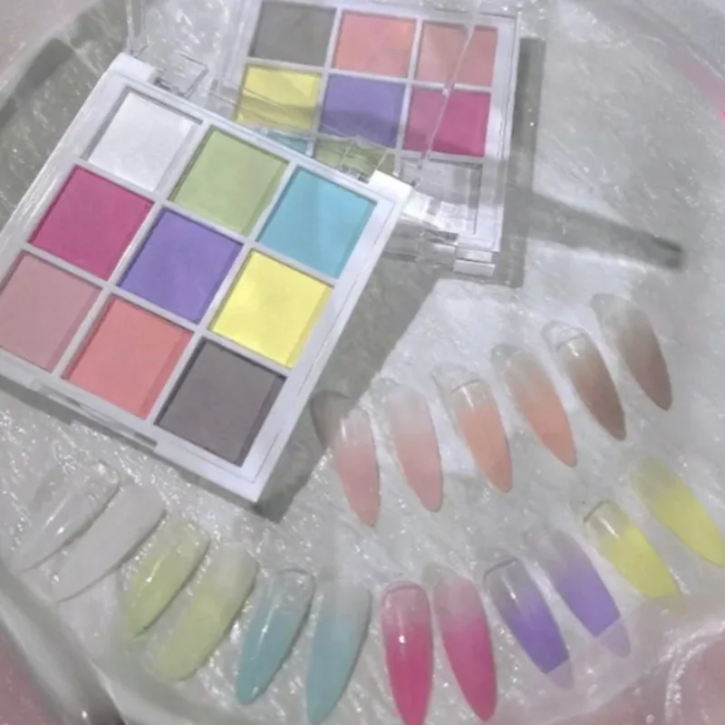 

9 цветов, однотонные пудры для ногтей, УФ-лак, украшение, мерцающий тонкий блеск, градиент, матовый Pat, маникюрный лак, деко-пудра