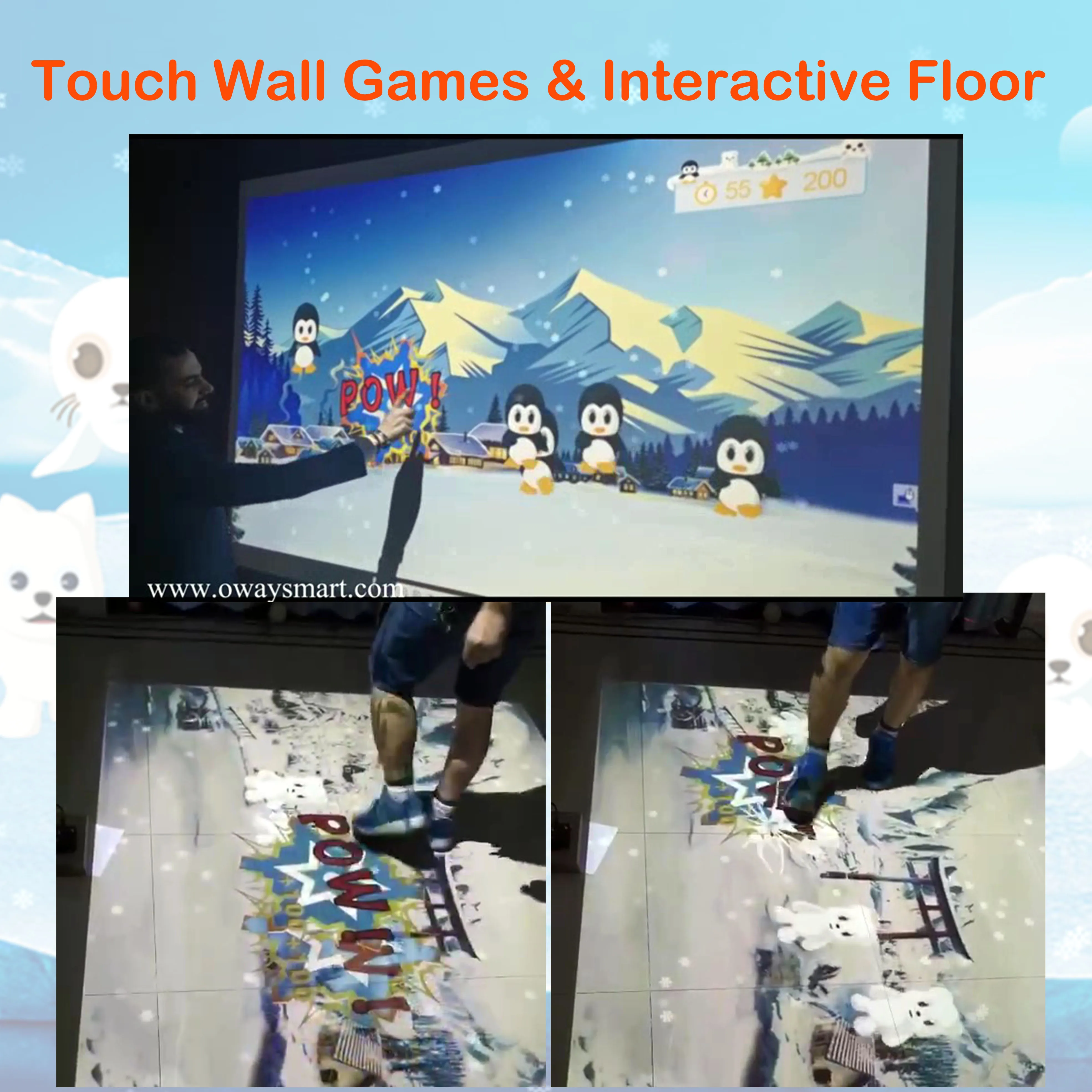 

Indoor sports products Interactive Projection Games interactive floor for projector AR projection interaction children game