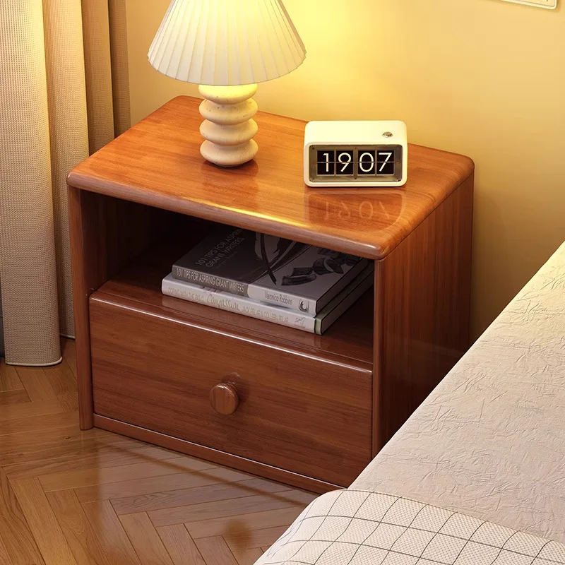 

Solid Wood Bedside Table Modern Simple Home Bedroom Storage Cabinet Light Luxury Small Bedside Cabinet Storage Drawer