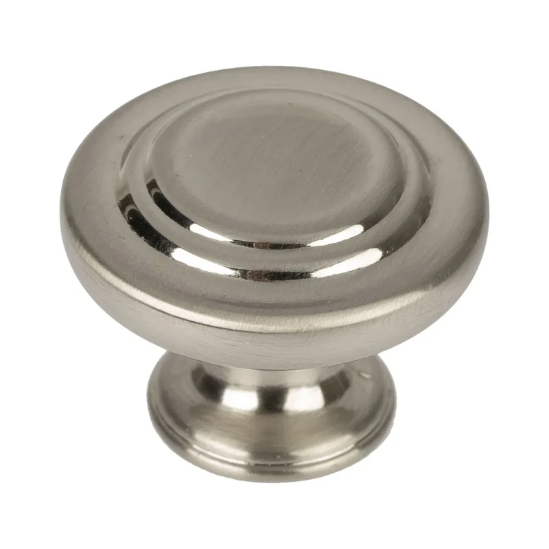 Turned Round Cabinet Knob, Satin Nickel, 2 Pack
