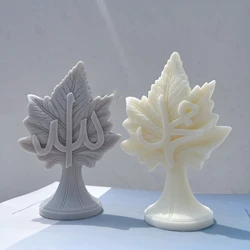 Leaf Allah Mohammad Candle Silicone Mold Muslim Wax Home Decor Islamic Gift Islamic Moon Candle Mold