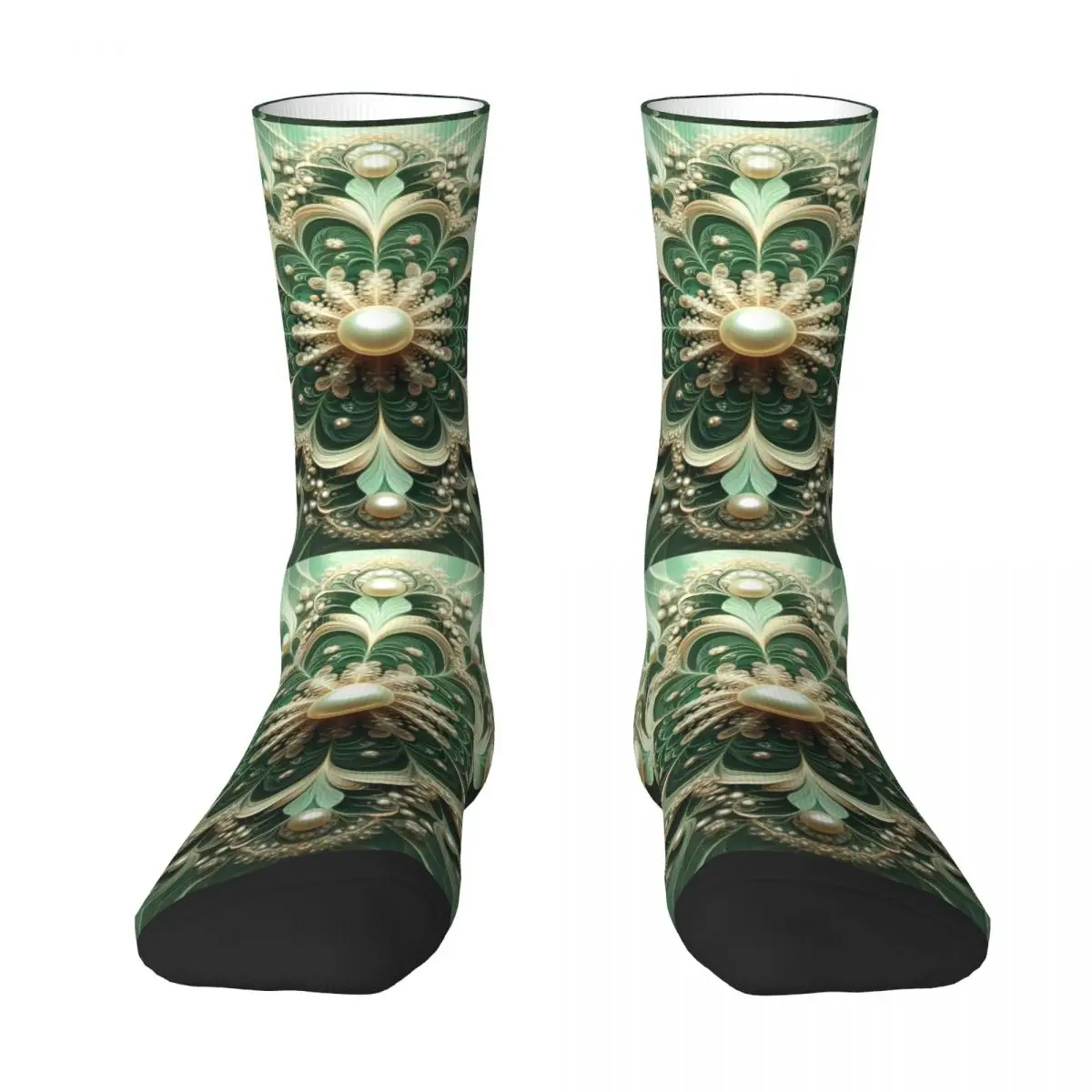 Glazed Design Sock Printed Man Polyester