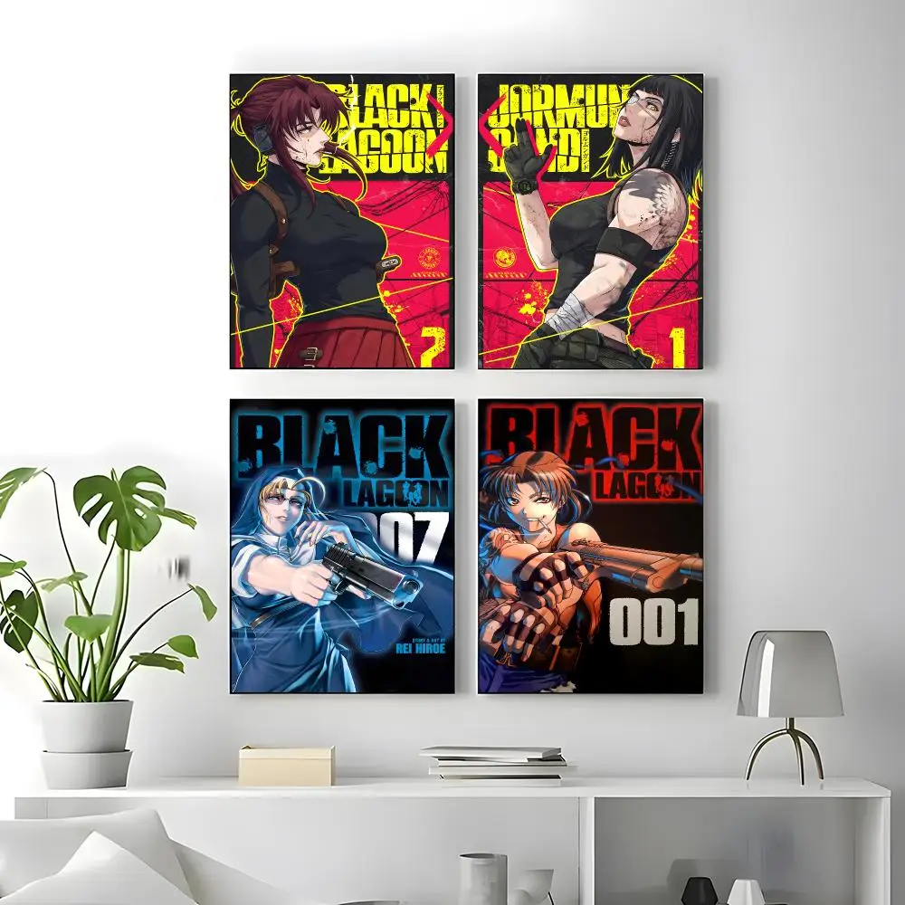 Anime Black Lagoon Poster Self-adhesive Art Waterproof Paper Sticker Coffee House Bar Room Wall Decor