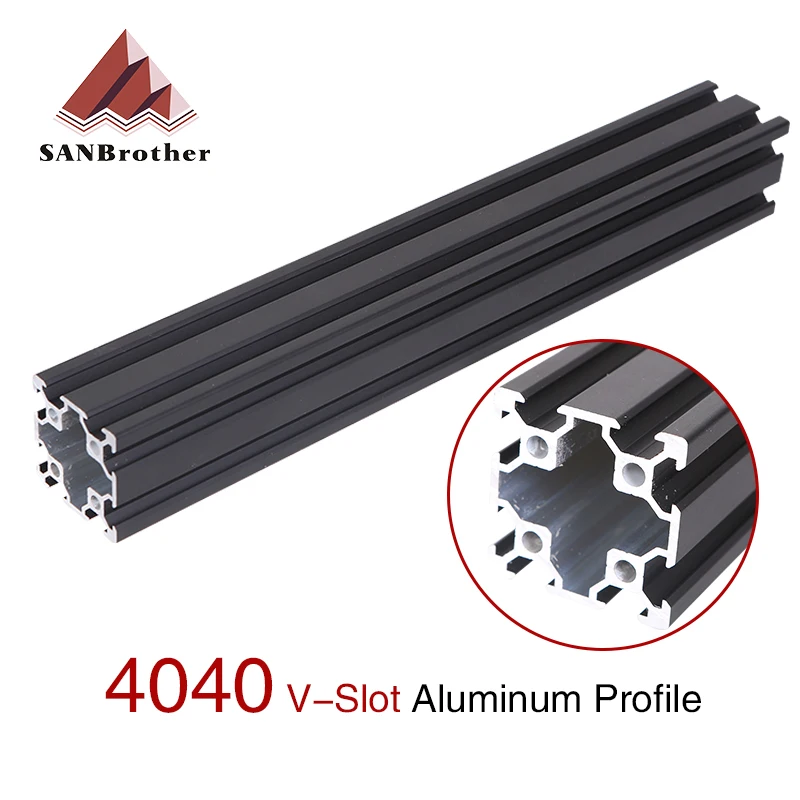 

4040 V-Slot 1PC BLACK European Standard Anodized Aluminum Profile Extrusion Linear Rail for CNC 3D Printer