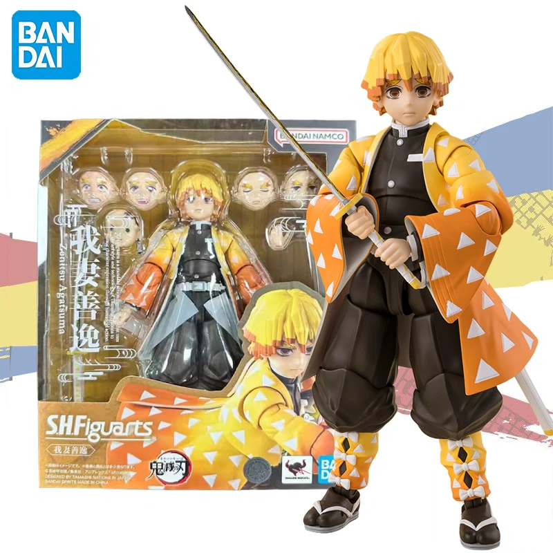

In stock Bandai Original Demon Slayer S.H.Figuarts Agatsuma Zenitsu About 14cm Action Figures Collection Model Toy Birthday Gift