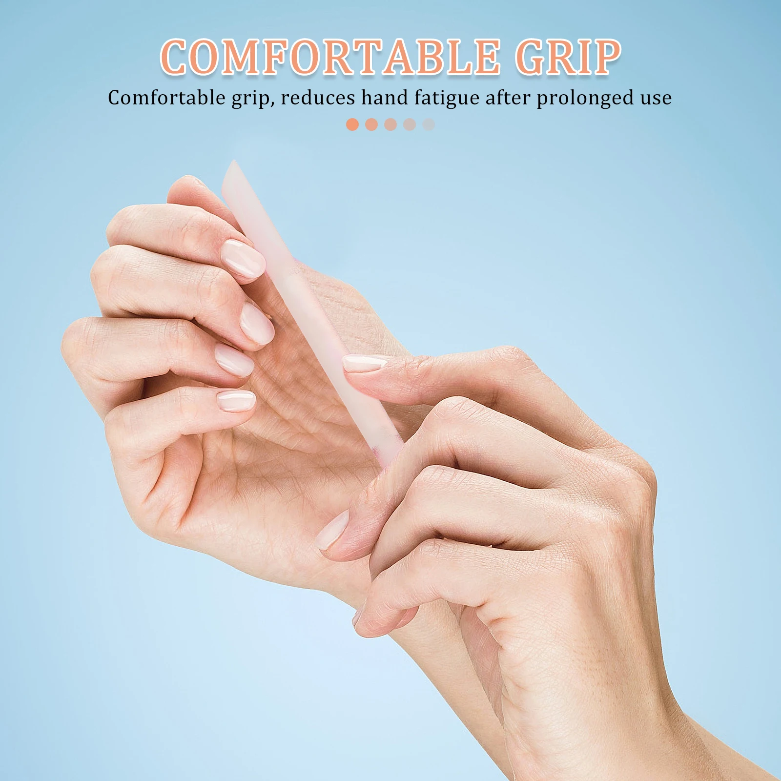 

4pcs Glass Nail File Double Ended Cuticle Pusher Frosted Surface Sturdy Reusable Angled Pointed Design Manicure Pedicure Tool