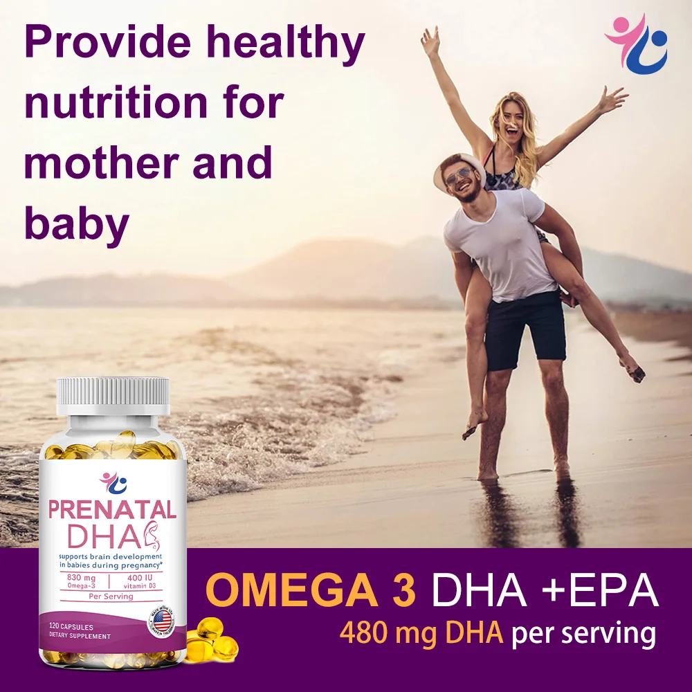 

DHA Fish Oil for Pregnancy - with Omega-3 and Vitamin D3, Promotes Calcium Absorption, Omega-3 Supplement for Women's Health.