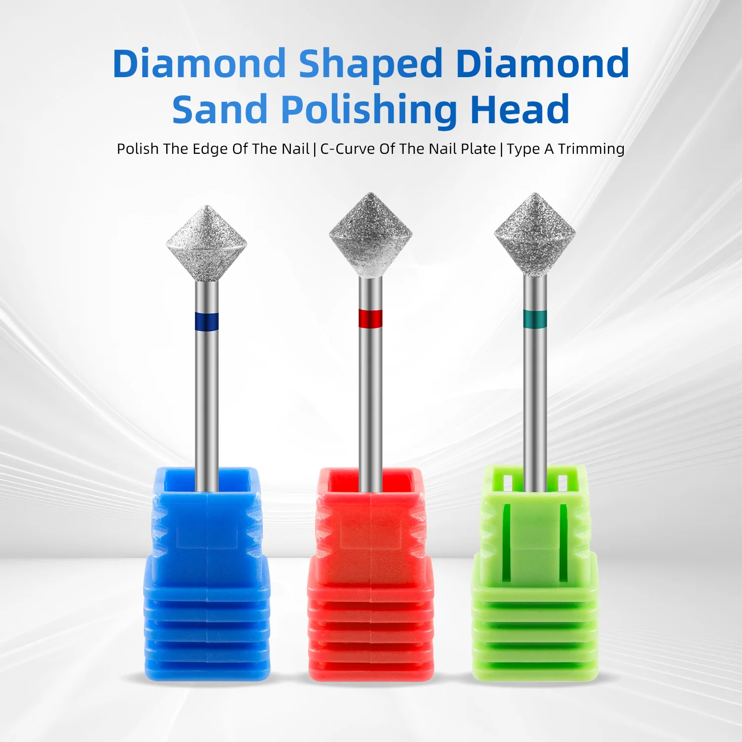 المعين الماس مسمار لقمة ثقب الكهربائية E-ملف طحن رؤساء ل مانيكير باديكير آلات تقطيع ل جيل للأظافر مزيل طلاء الأظافر #1