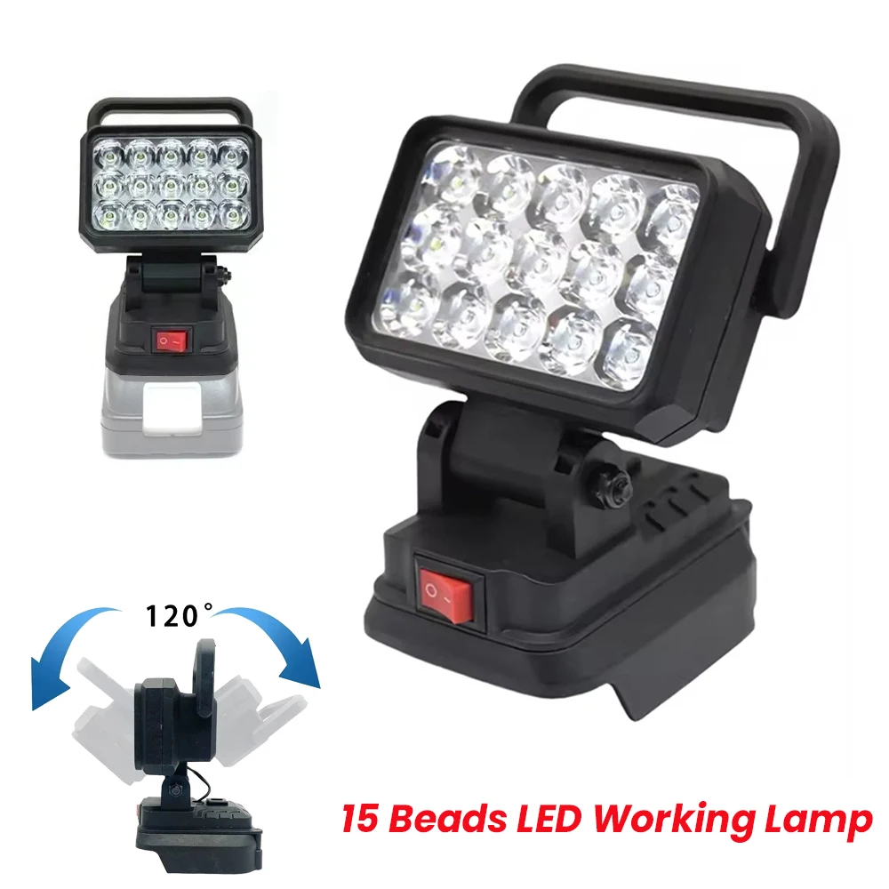 

For Makita 18V Li-ion Battery Tool Accessories 15 Beads LED Working Light Lamp Flashlight Torch Spotlight Emergency Tool Light