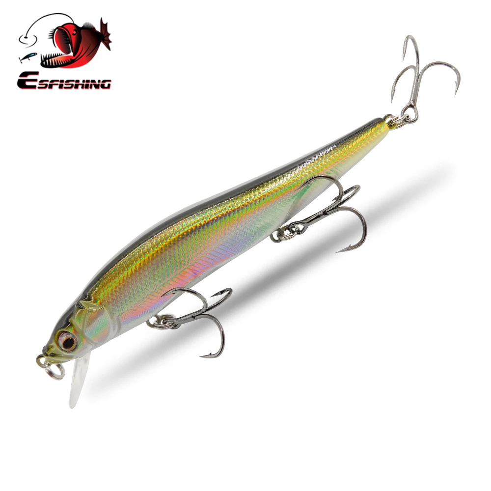 ESFISHING Quality Jerkbait 11cm 15g 0-1.2m Professional Minnow Artificial Bait Good Hooks Tackles vibration Fishing Hard Lures