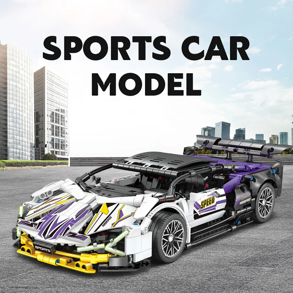 

1200+ PCS Speed Champion Supercar Building Set 1:14 Scale Design Opening Doors ABS Plastic STEM Educational Toy Gift for Kids