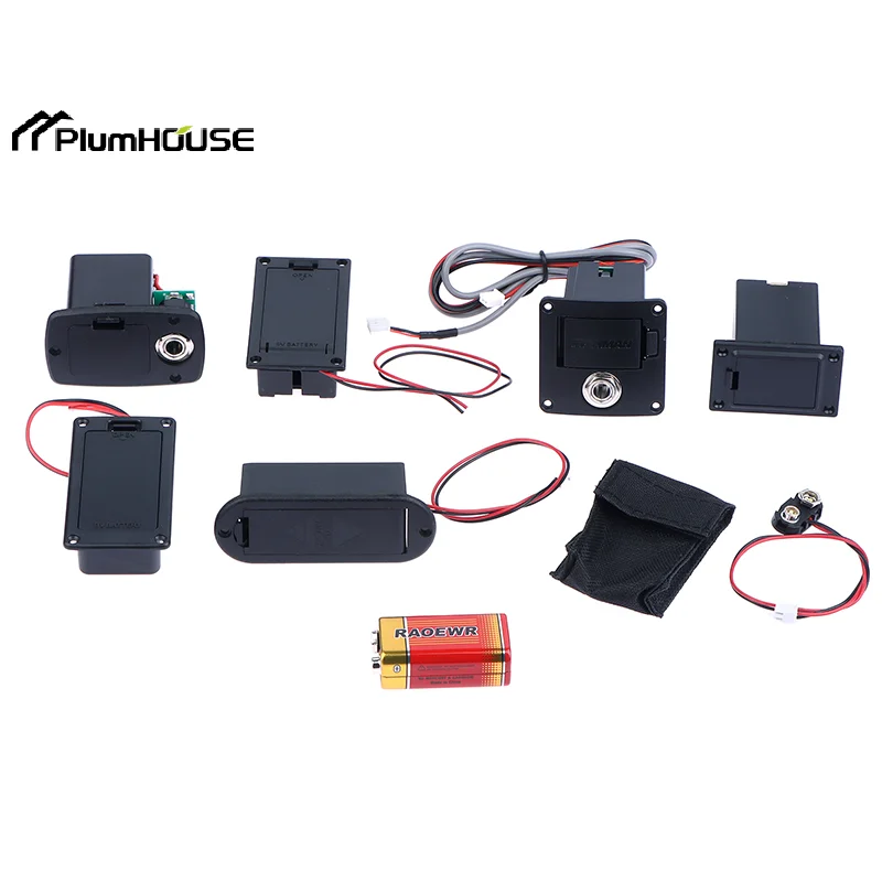 

Черная акустическая бас-гитара DIY Kit — чехол-держатель для батарейного отсека 9 В для звукоснимателей